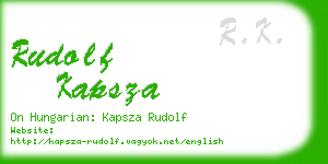 rudolf kapsza business card